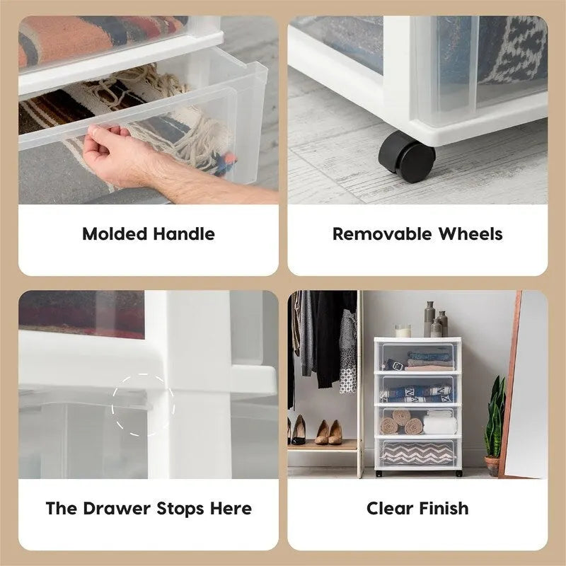 4 Drawer Wide Storage Drawer
