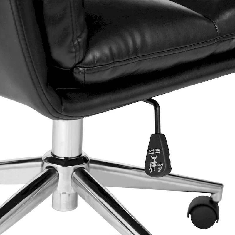 Glitzhome Leatherette Adjustable Swivel Desk Office Chair with Armrest Ergonomic Design