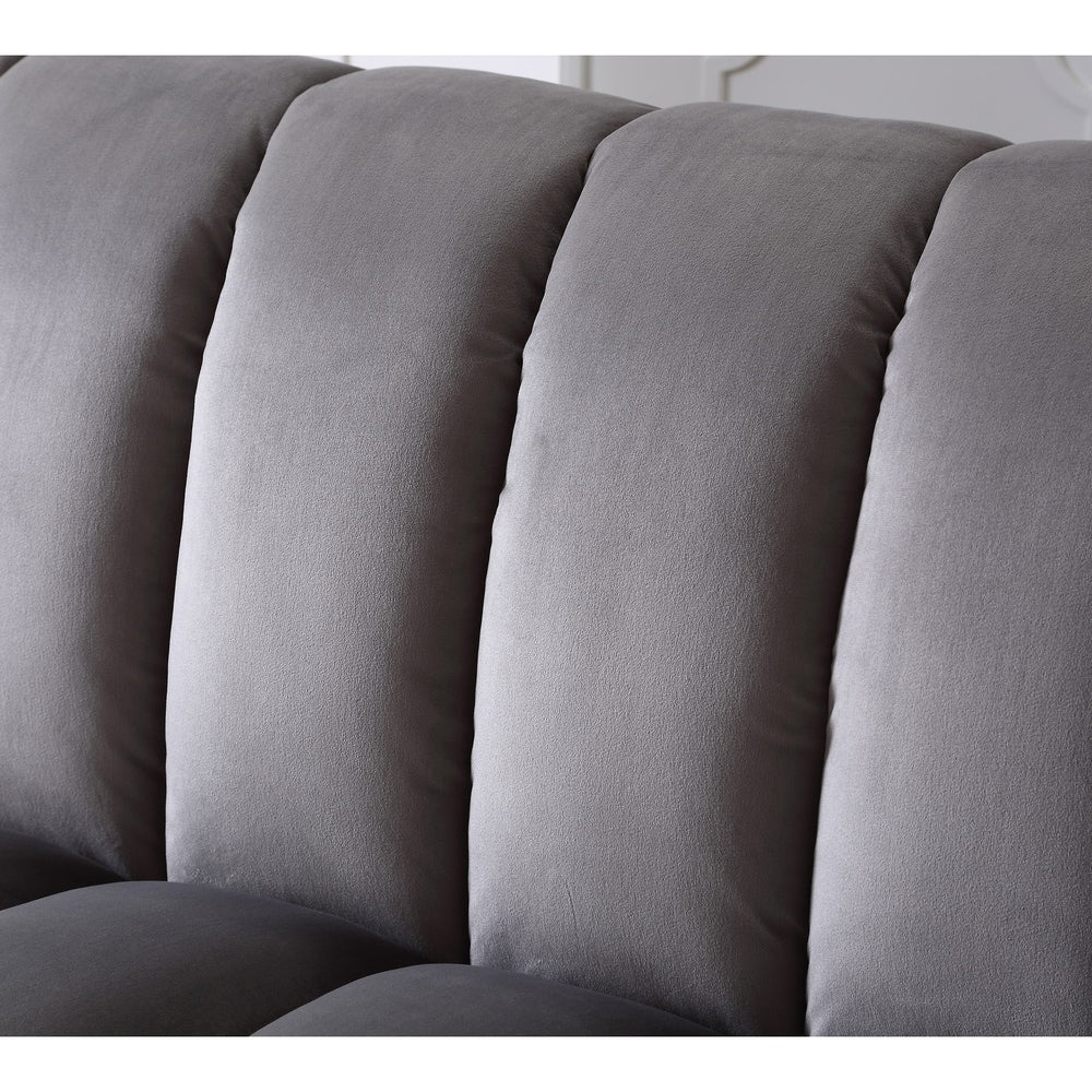 Fabric Upholstered Channel Back Living Room Convertible Sofabed