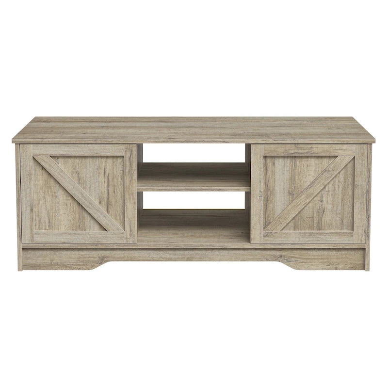 47 Rustic Farmhouse Coffee Table with Storage & Sliding Doors