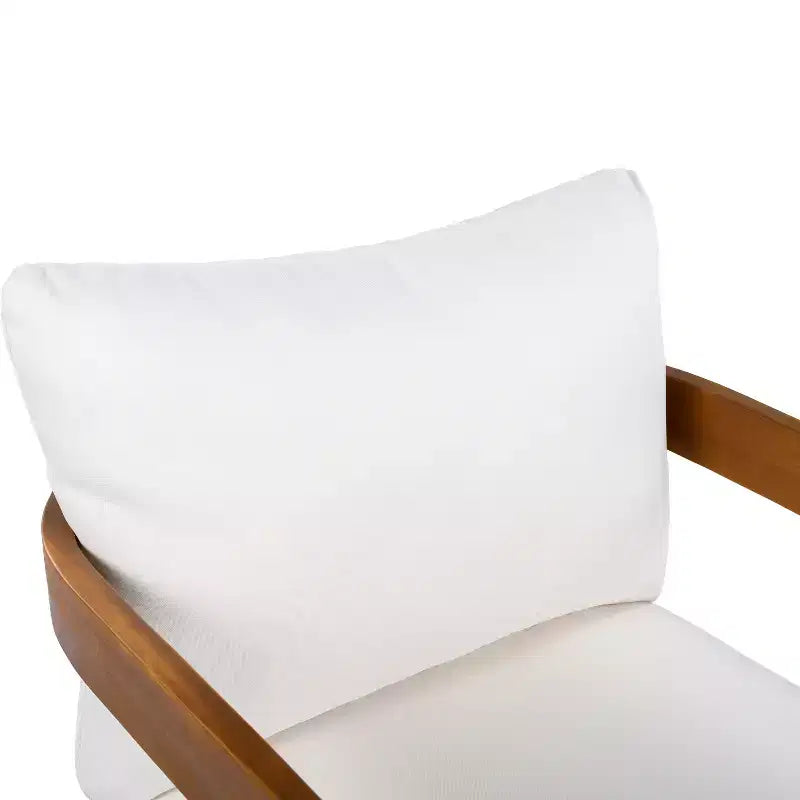 Set of 2 Premium Acacia Wood Outdoor Club Chairs with Curved Tub Design, Water-Resistant Cushions