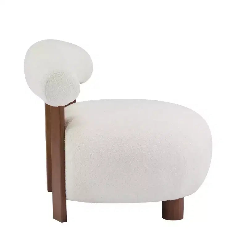 Christopher Knight Home Gareth Modern Wood Boucl Upholstered Accent Slipper Chair