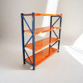 VIYET Heavy Duty Garage Shelves, 4-Tier 4400LBS Capacity Adjustable Metal Shelving, Blue&Orange Industrial Storage for Commercial Store/Tools/Gym