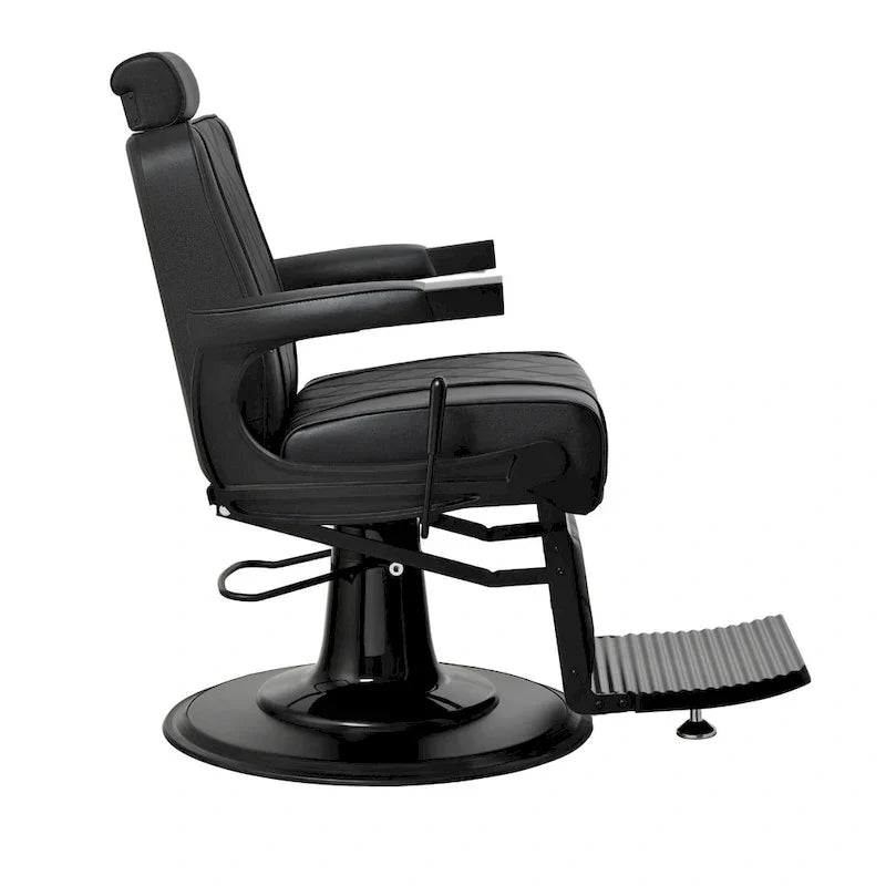 ROGERS Heavy Duty Barber Chair Reclining Barbershop Styling Chair, Black