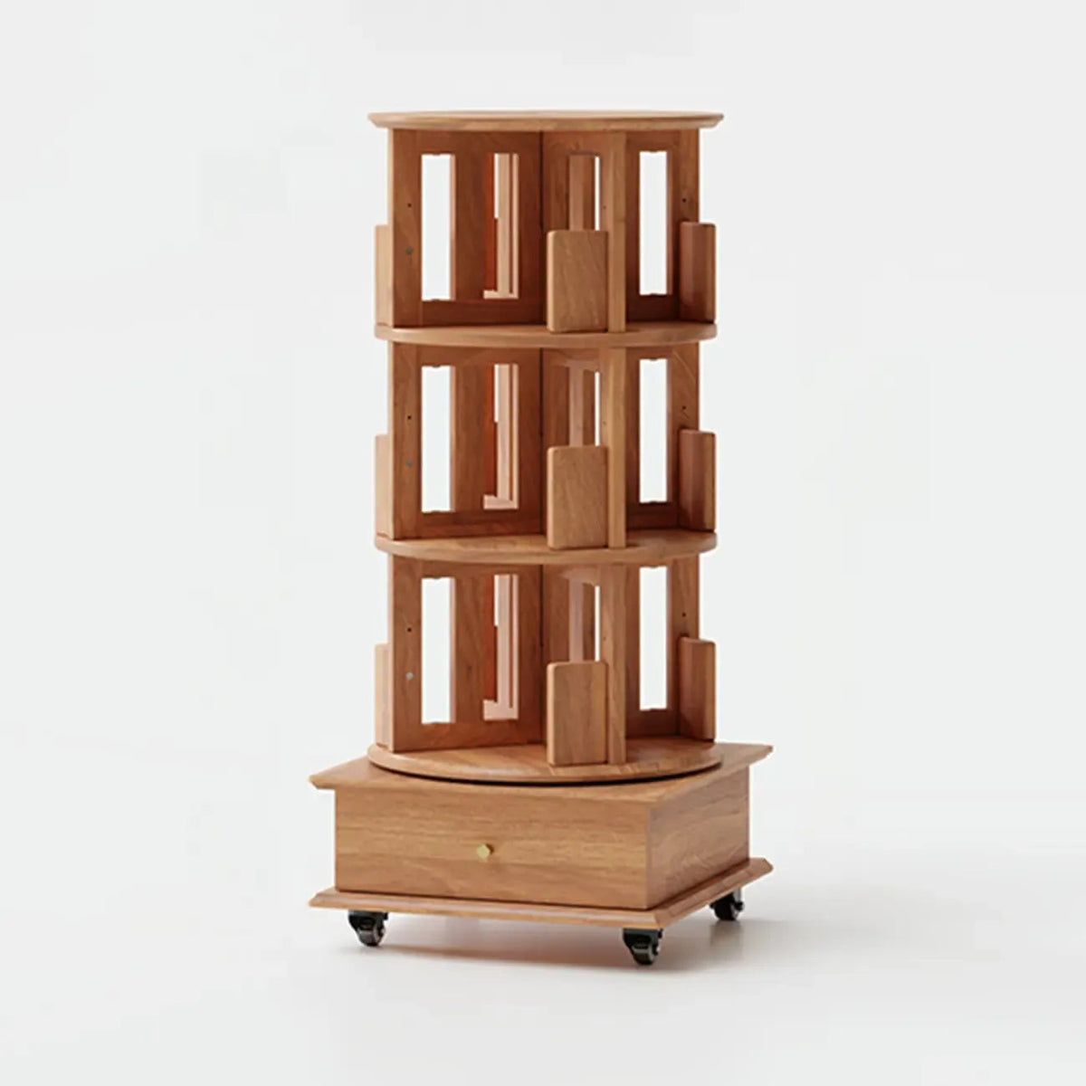 Wooden Vertical Narrow Rotating Bookcase