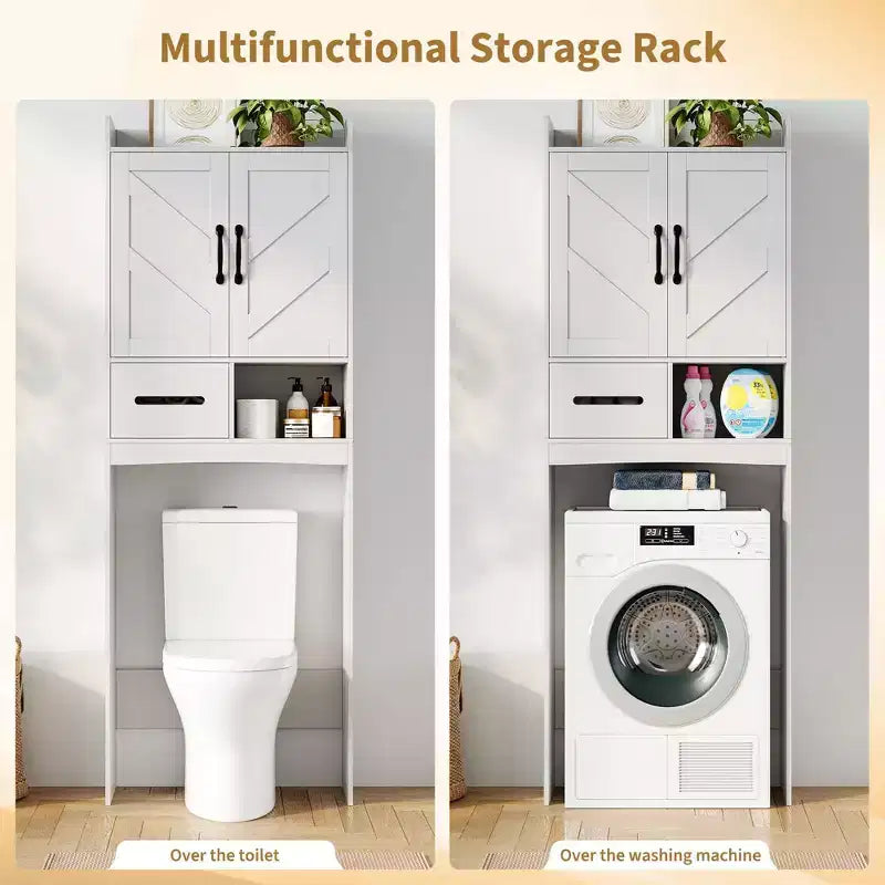 Over The Toilet Storage Cabinet,FreeStanding Bathroom Organizers for Bathroom,Restroom,Laundry