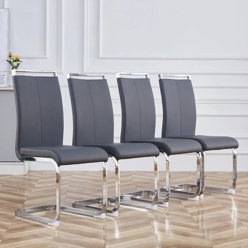 Modern Dining Chairs PU Faux Leather set of 4
