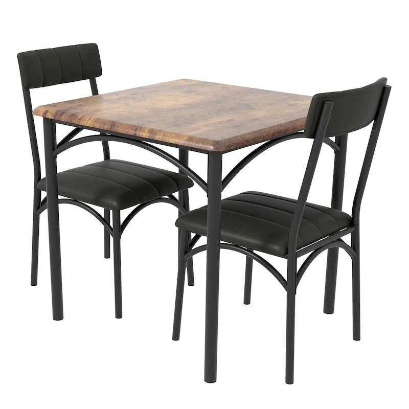 Kitchen Dining Table Set for 2 with Upholstered Chairs