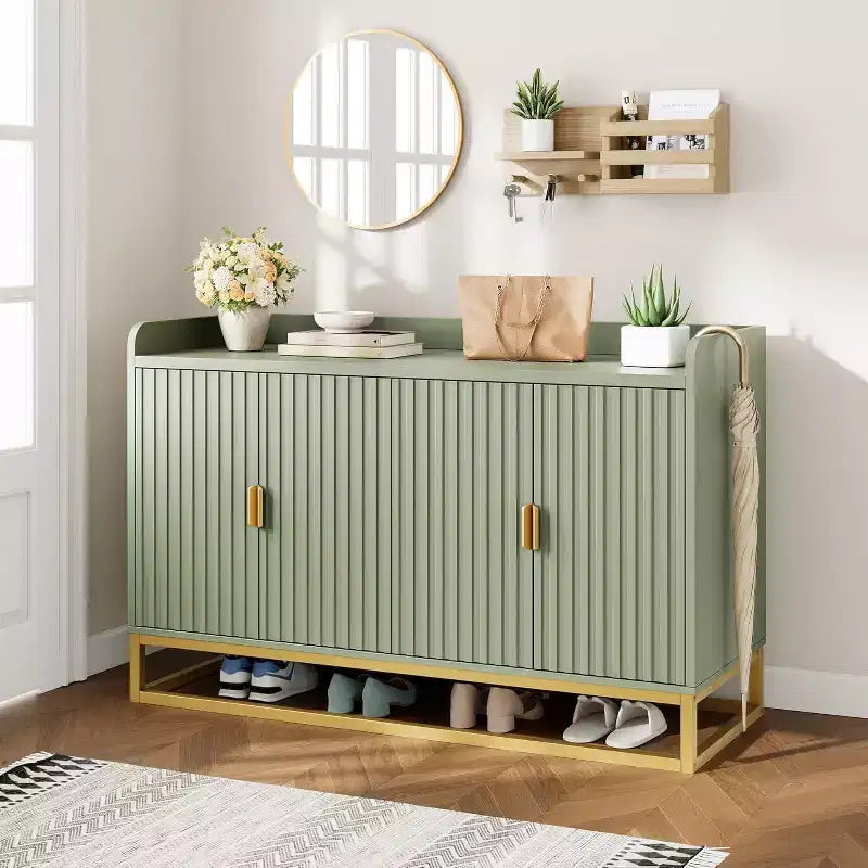 Buffet Cabinet with Storage Sideboard 4 Doors 47.2 Wide Modern Media Console Cabinet