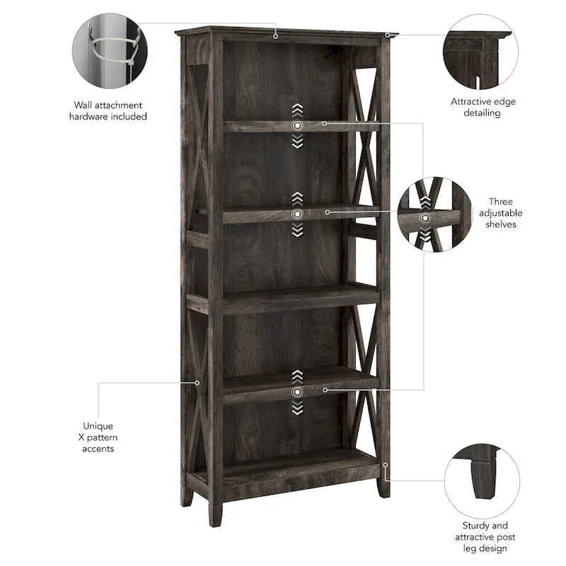 Key West 5 Shelf Bookcase Set by Bush Furniture