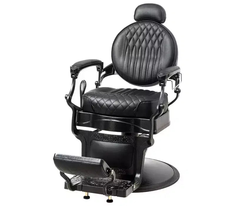Karl Home Black and Gold Retro Heavy Duty Hydraulic Recline Barber Chair