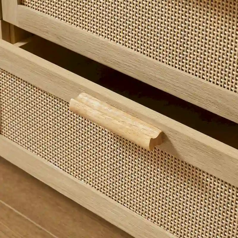 Bedroom Dresser with Rattan Fronts