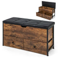 Banc de rangement ottoman en bois avec couvercle à charnière