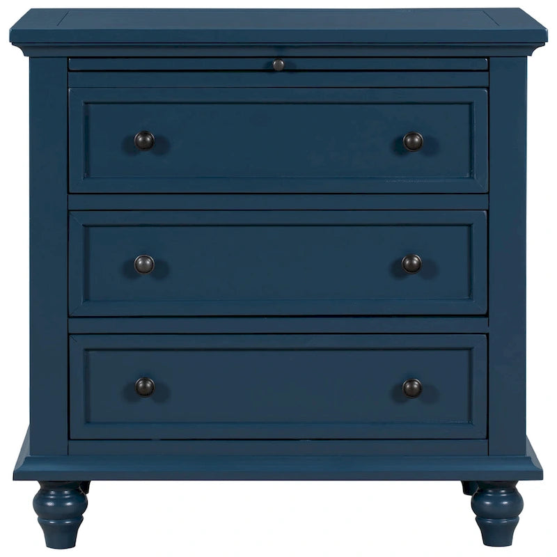 Meuble de rangement moderne en bois avec trois tiroirs pour chambre et salon