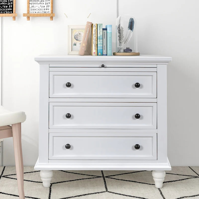Meuble de rangement moderne en bois avec trois tiroirs pour chambre et salon
