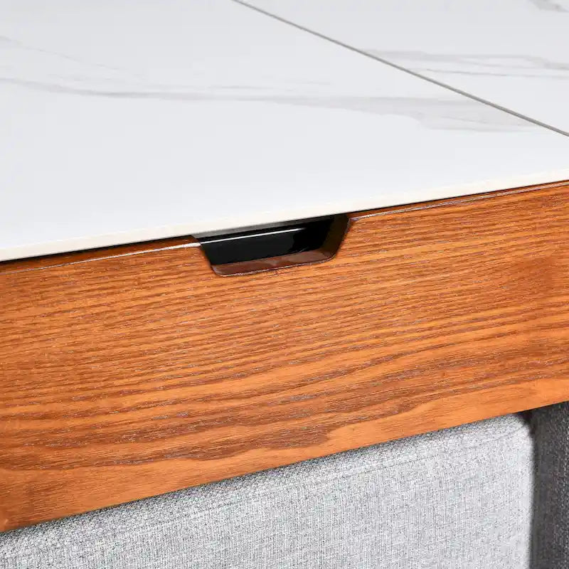 Lift Top Coffee Table with Hidden Storage and 4 Ottomans