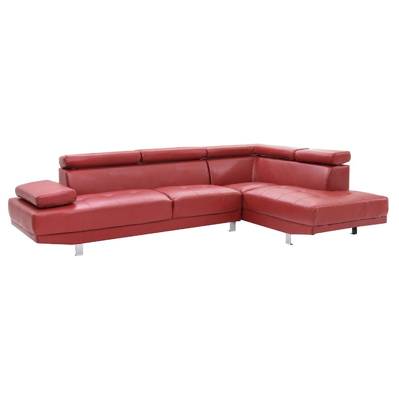 Riveredge 109 in. W 2-piece Faux Leather L Shape Sectional Sofa - 76L x 109W x 28H