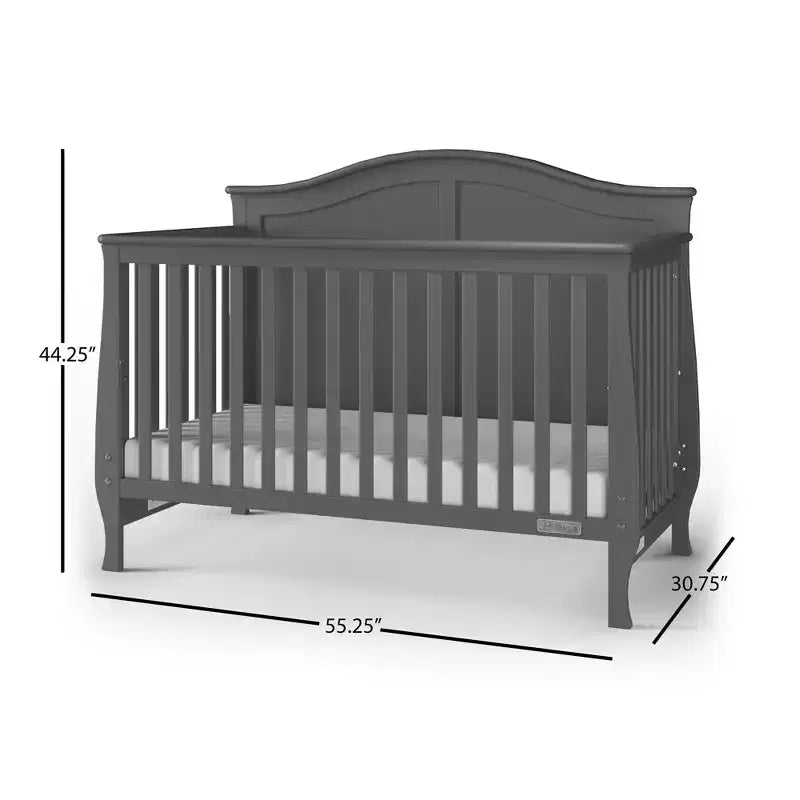 4-in-1 Convertible Crib, Converts to Day Bed, Toddler Bed and Full Size Bed, 3 Mattress Positions, Baby Safe Finish