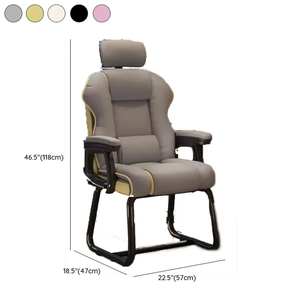 Yellow High-Back Leather Ergonomic Executive Chair