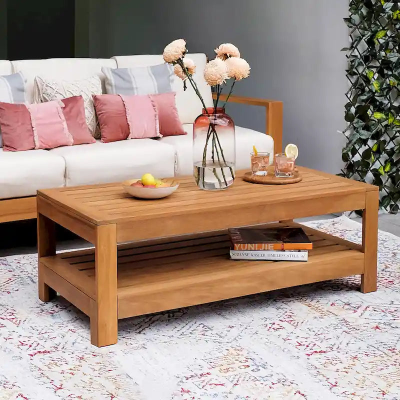 Cambridge Casual Logan 5-Piece Teak Patio Conversation Set with Sunbrella Cushion