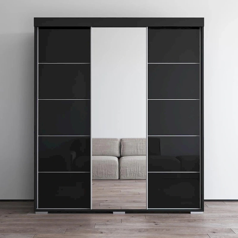 Aria Modern 3-door Wardrobe Armoire with Mirror