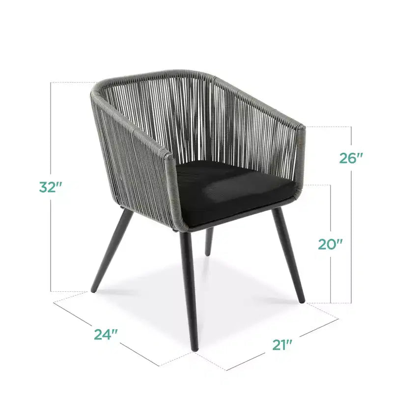 Best Choice Products Set of 2 Outdoor Patio Dining Chairs Woven Wicker Seating 250lb Capacity