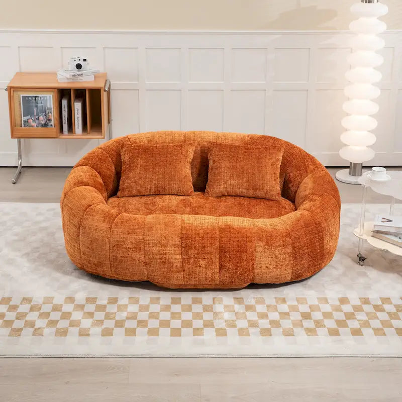 GDFStudio - Laurel Chenille 2-Seater Lazy Sofa with High-Density Foam and Oversized Comfort