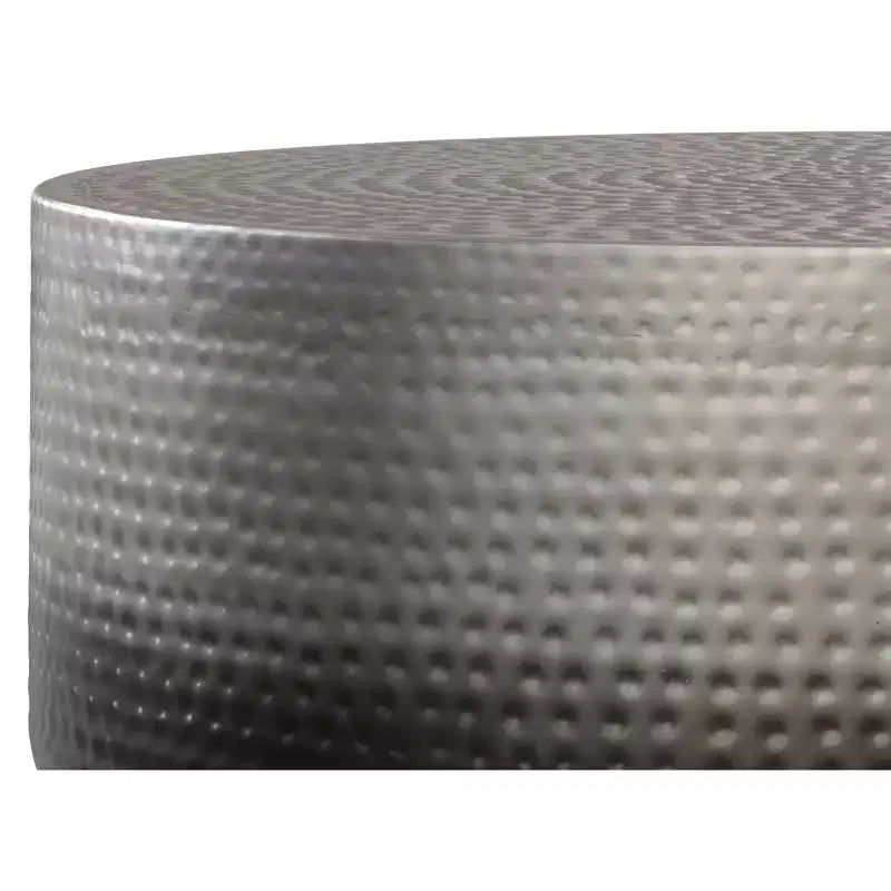 Kacy 36 inch Wide Contemporary Metal Coffee Table in Silver Ombre, Assembled