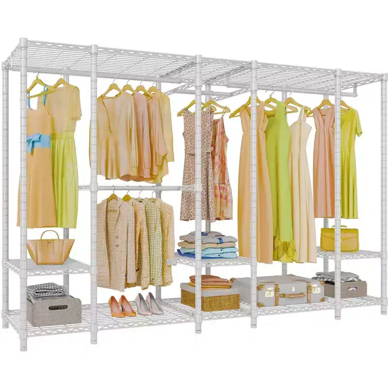 Extra Large Portable Closet Rack Heavy Duty Clothes Rack Max Load 1300 lbs