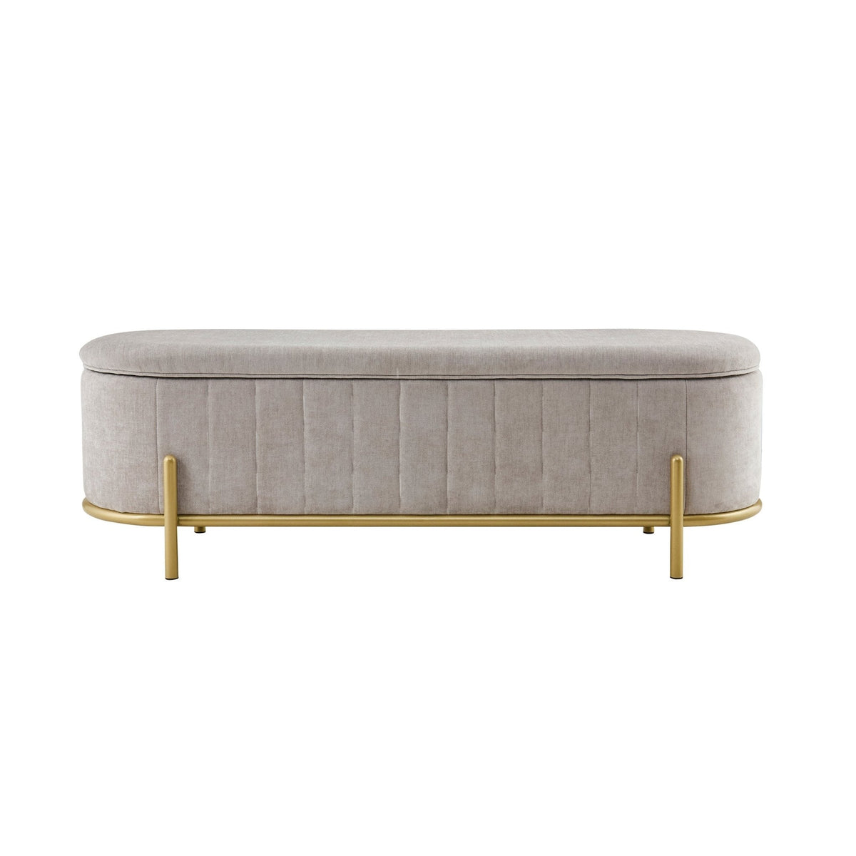 Storage Ottoman - Chenille Light Grey