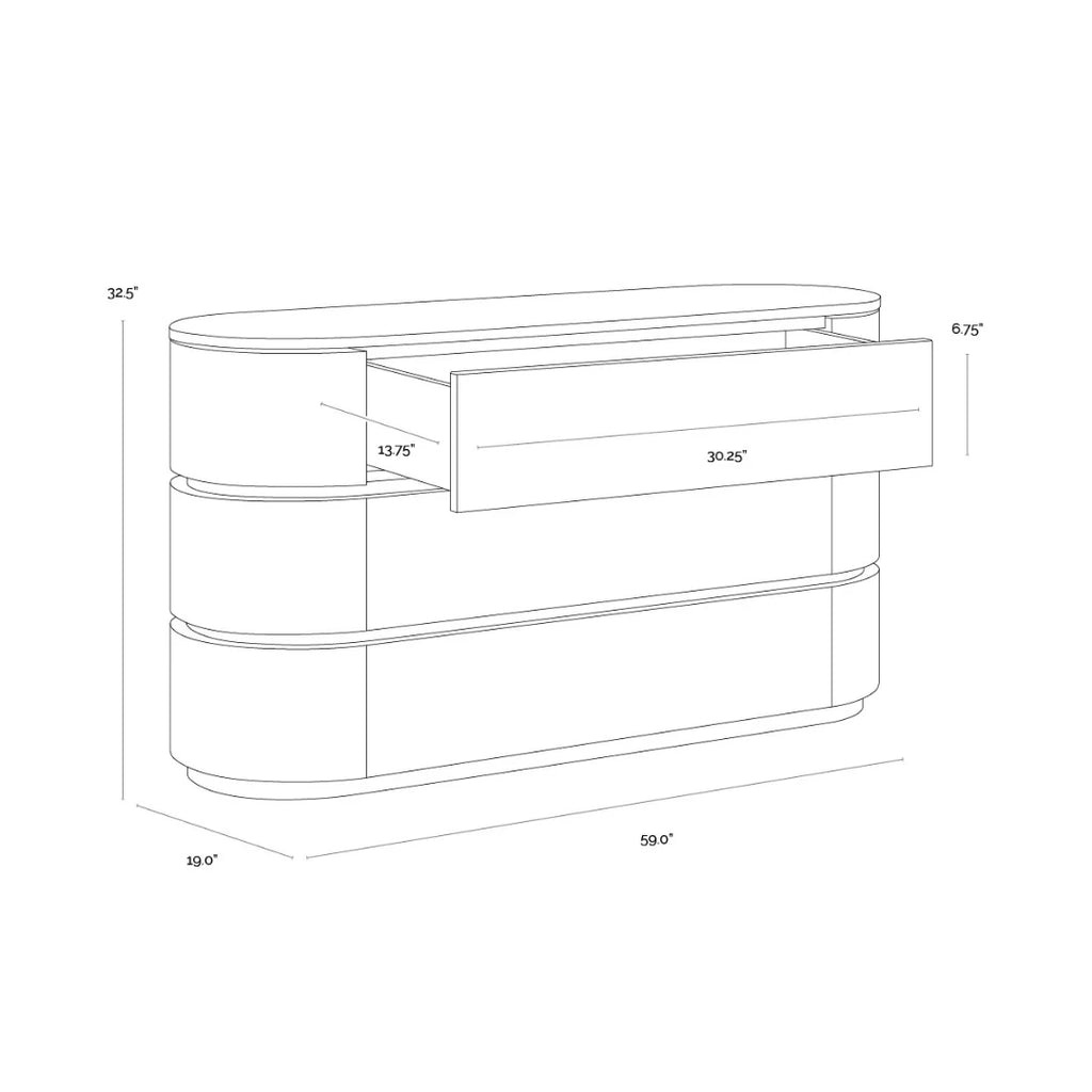 Organic Marble Dresser with Storage, Sculptural - Bedroom | Polished Finish