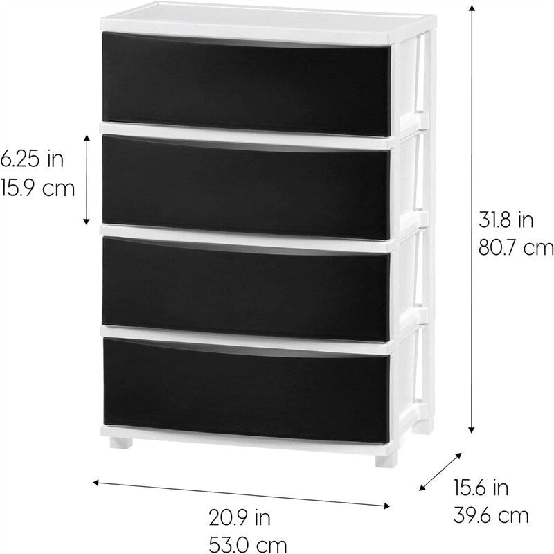 4 Drawer Wide Storage Drawer