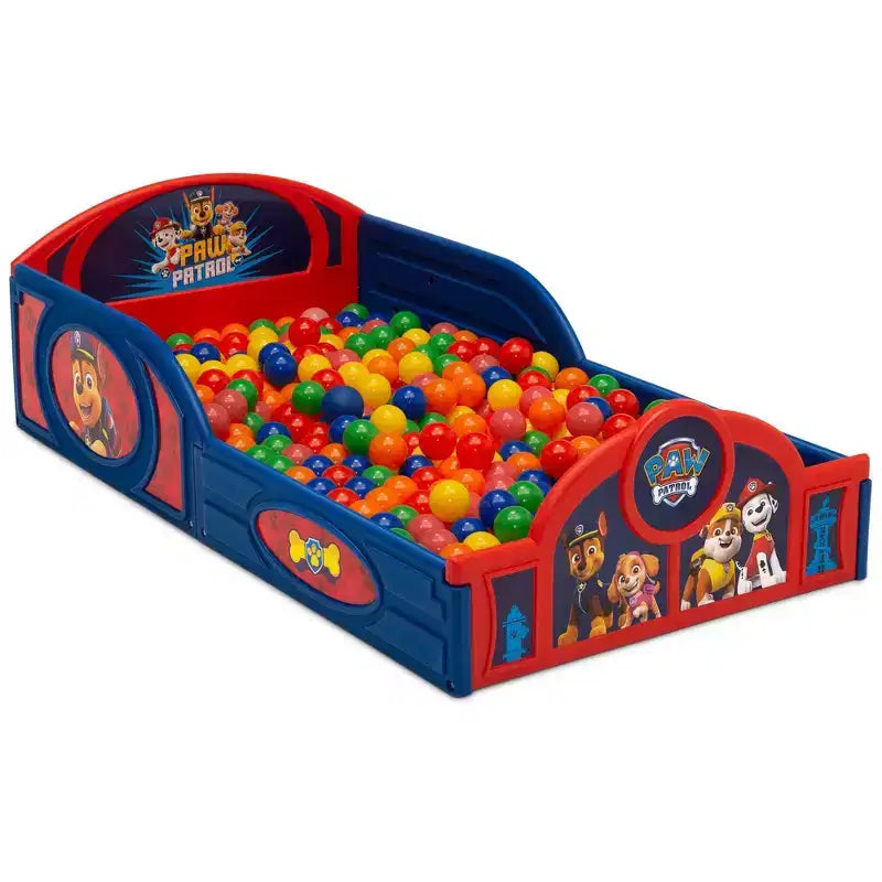 Delta Children Plastic Sleep and Play Toddler Kids Bed with Attached Guardrails - PAW Patrol
