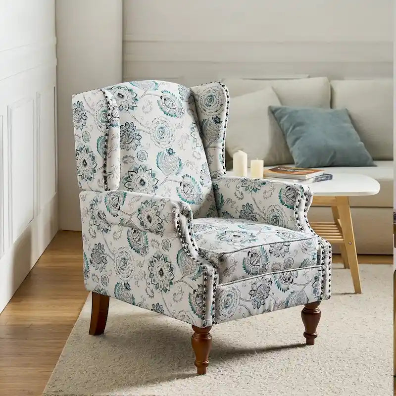 Gott Traditional Wingback Armchair with Solid Wood Legs by HULALA HOME