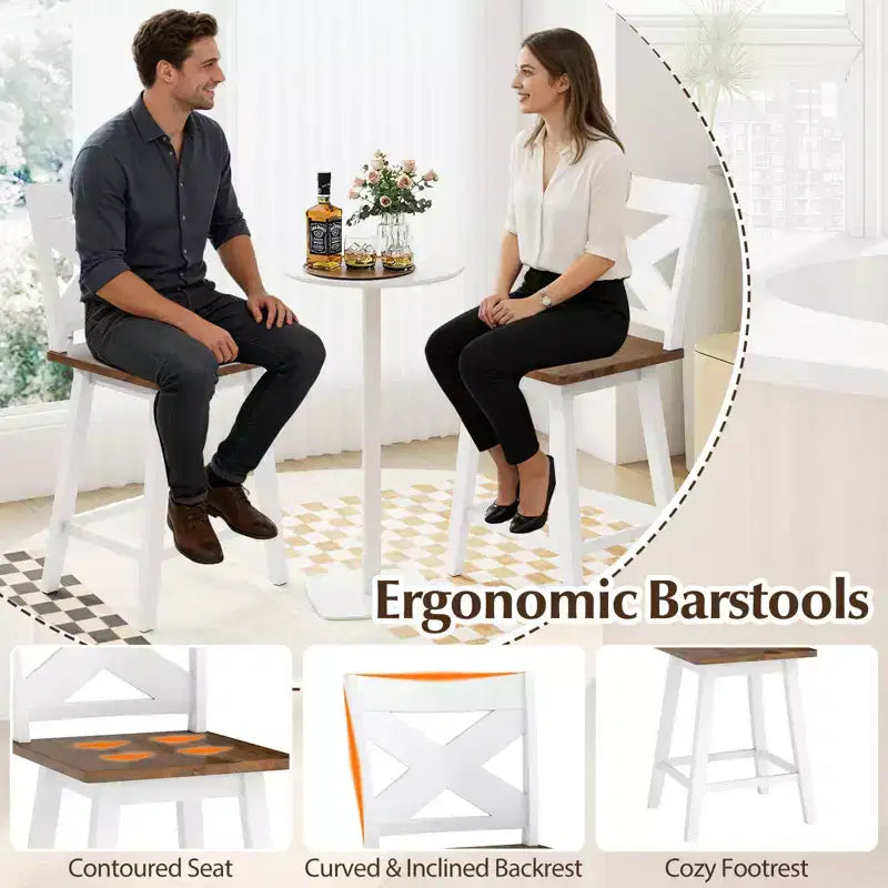 Costway 24 Swivel Barstools Set of 4 w/Backrest Large Seat Footrest for Kitchen Island