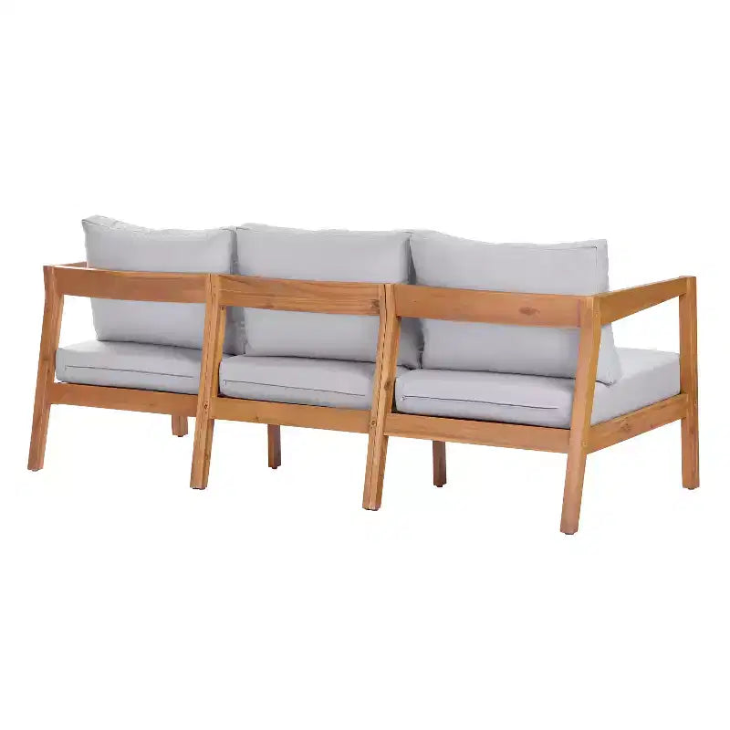 ModernLuxe 4/5-Piece Acacia Wood Patio Furniture Sofa Set, Outdoor Conversation Set with Coffee Table for Porch/Garden/Balcony