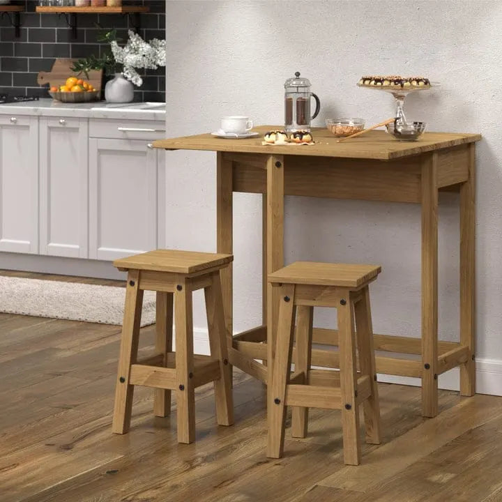 Solid Pine Drop Leaf Table 3-piece Dining Set