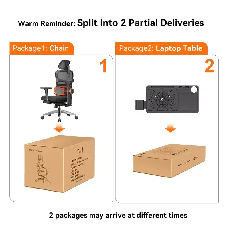 Newtral Ergonomic Office Chair with Footrest - 4D Armrest Recliner Chair - NT002+LAPD-GRAY