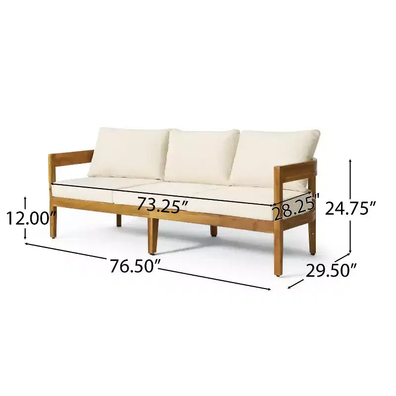 Christopher Knight Home Safira 5 Piece Patio Rustic Acacia Wood Conversation Set with Thick Cushions