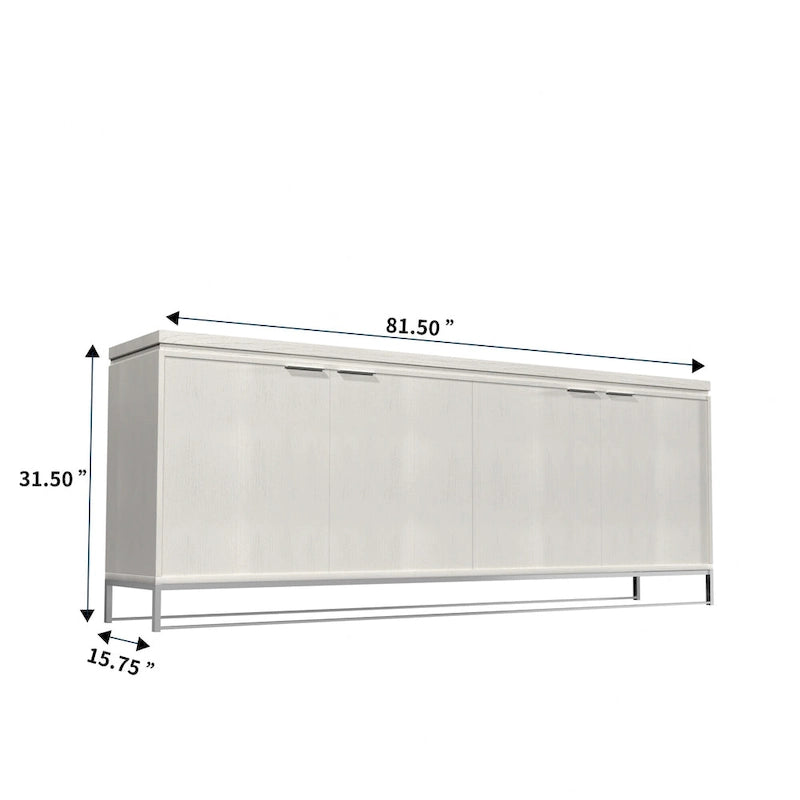 Clihome Furniture Wood 4-Door Accent Cabinet