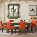 Upholstered Tufted Velvet Dining Chair with Solid Wood Legs Set of 6