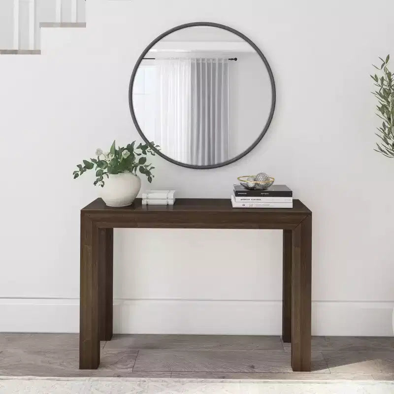 Plank+Beam 46 Modern Solid Wood Console Table, Narrow Entryway Table, Behind The Couch