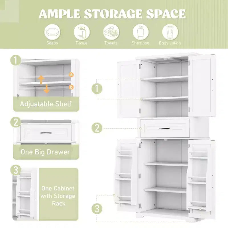 Christopher Knight Home Ashbur Modern Bathroom Storage Cabinet with Drawer and Adjustable Shelf