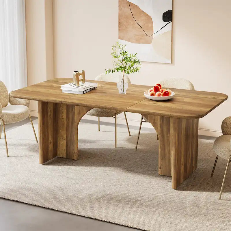 63-in Large Dining Table for 4-6 People, Modern Rectangle Kitchen Table