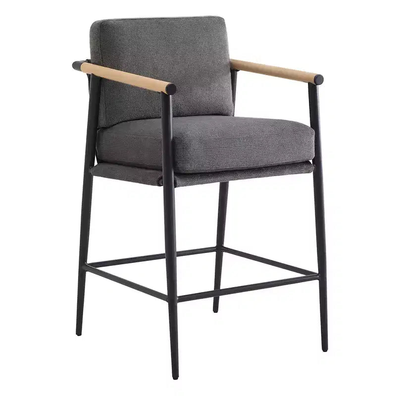 Spruce&Spring Modern Counter Stools with Arm & Metal Frame Set of 2
