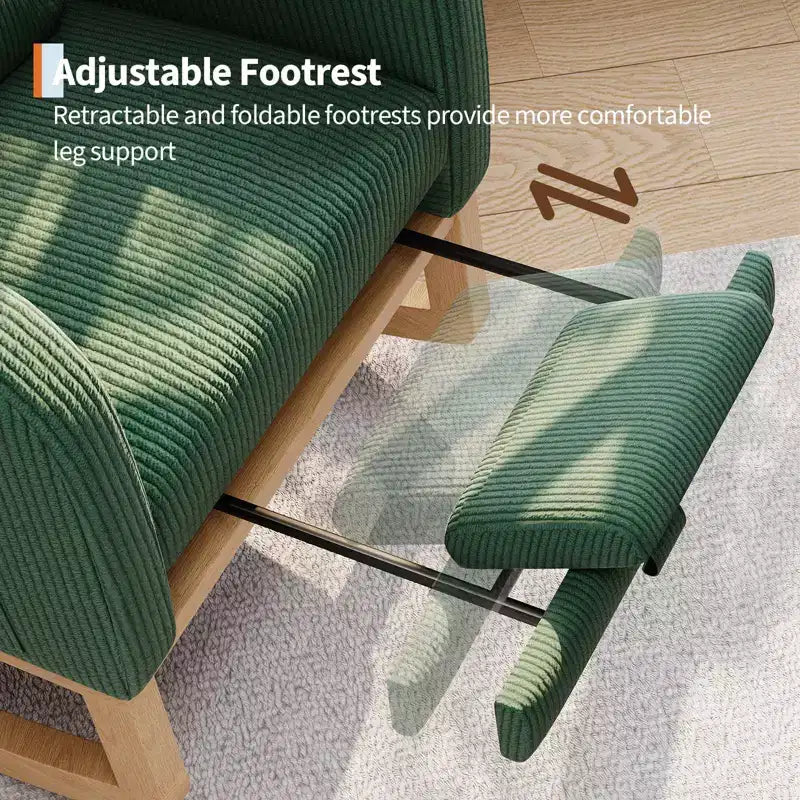Modern Soft Rocking Chair with Pillow & Side Pockets, for Living Room, Bedroom