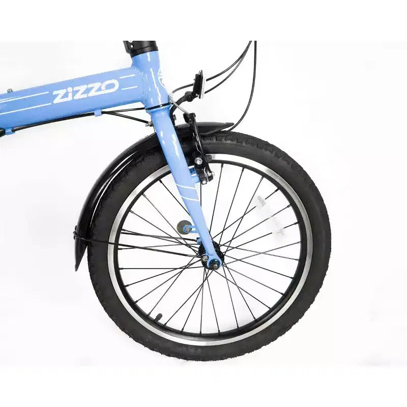 ZiZZO Via 7-Speed Aluminum 20 Folding Bike - Sky Blue