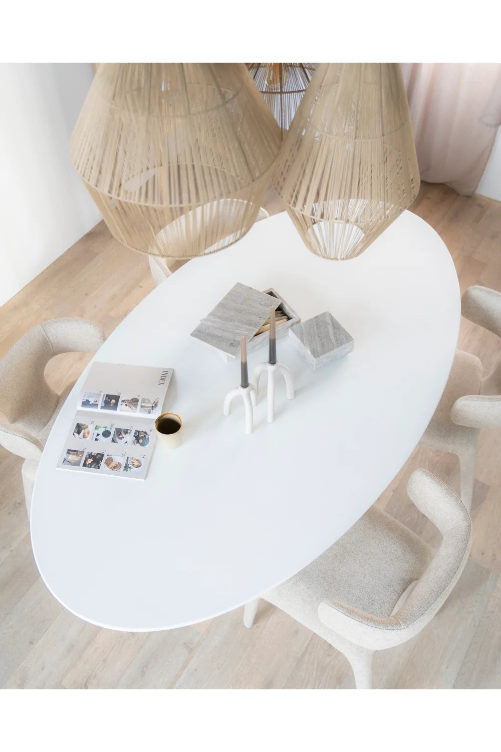 White Oval Dining Table
