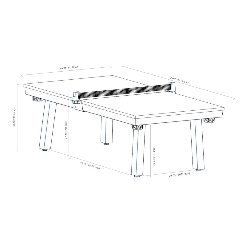 Norwalk Indoor/Outdoor 7ft Slate Pool Table 6-Seater Dining Set with 4 Benches & Accessories, White Finish