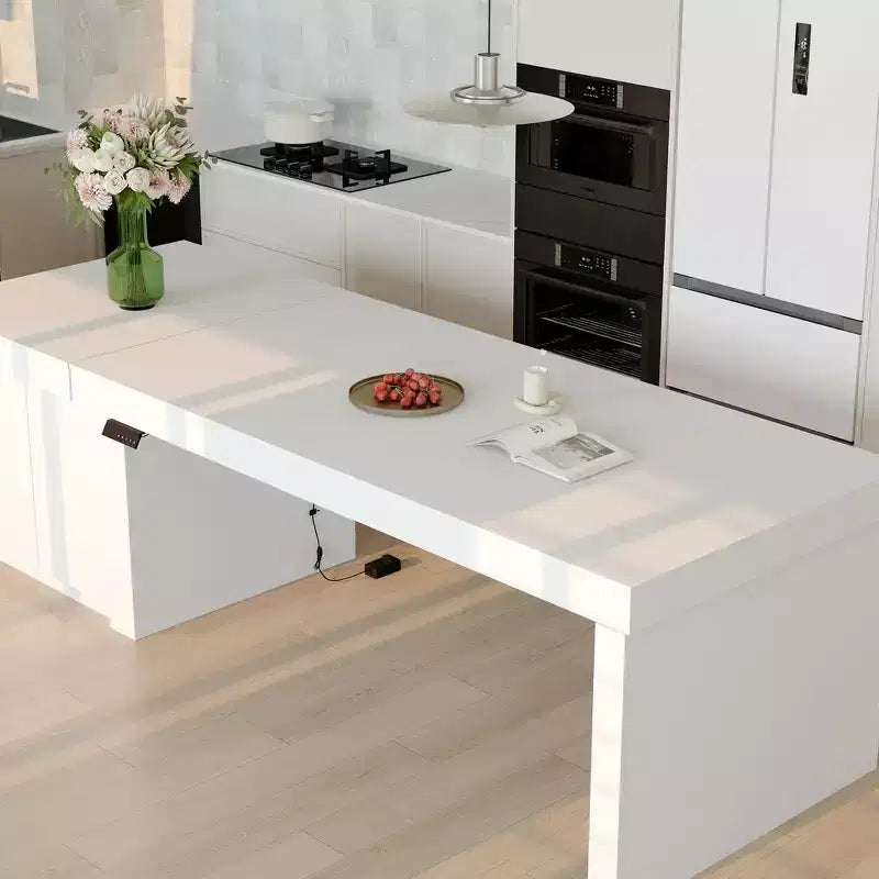 Hitow Modern 110W Lift Dining Table with 3 Memory Height,47Max Height,150LBS Load-Bearing,Intuitive Operate,Kitchen Island/Breakfast Bar